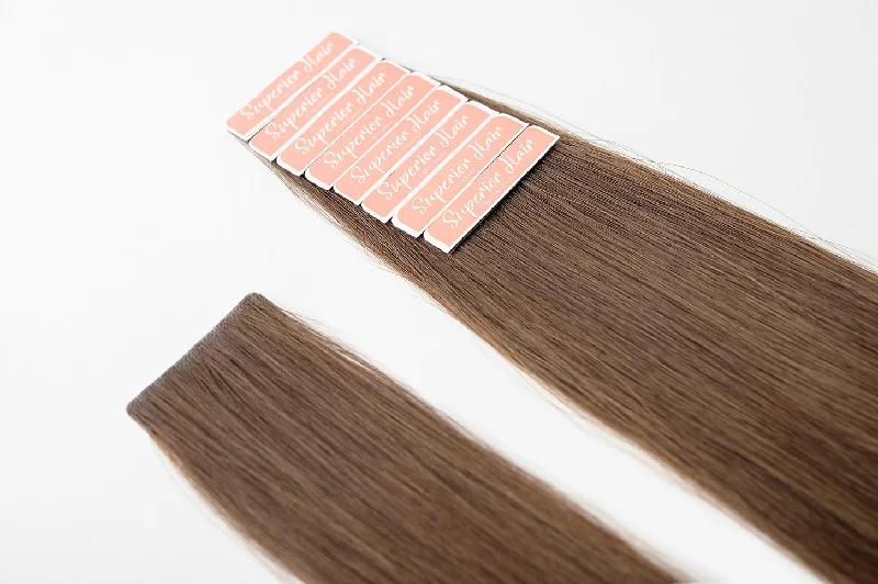 #Chocolate Brown Balayage Invisi Tape Hair Extensions