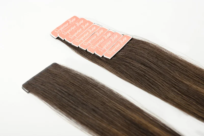 #Dark Brown Balayage  Invisi Tape Hair Extensions