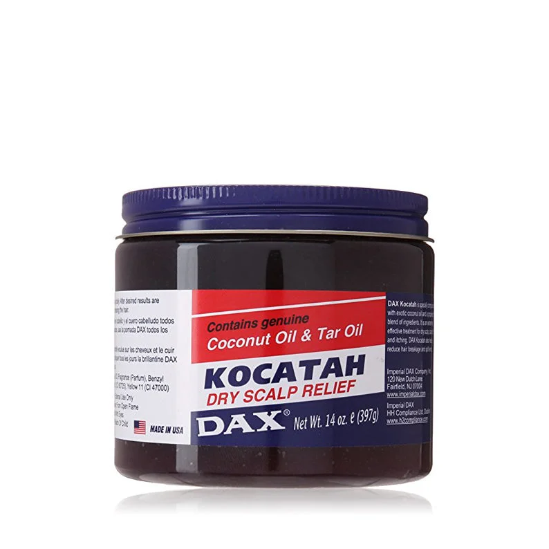 DAX Kocatah Dry Scalp Relief contains genuine Coconut Oil & Tar Oil 14oz