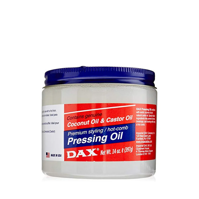 DAX Premium Styling / Hot-Comb Pressing Oil contains genuine Coconut Oil & Castor Oil 14oz