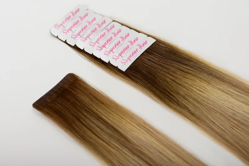 #Iced Coffee Balayage Ultra Seamless Tape In Extensions