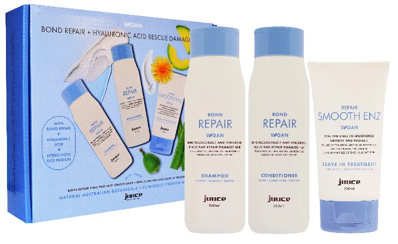 Juuce Bond Repair Shampoo, Conditioner and Smooth ENZ Trio