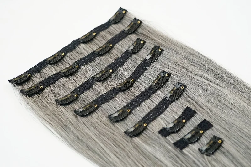 Light Grey Classic Clip In Hair Extensions 9pcs