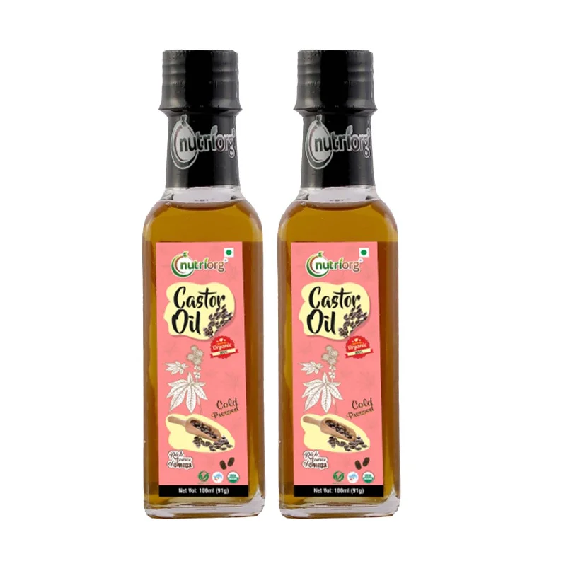 Nutriorg Certified Organic Castor Oil 200ml (pack of 2*100ml)