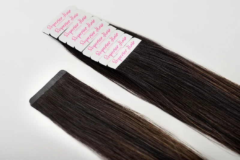 #Off Black Balayage Ultra Seamless Tape In Extensions