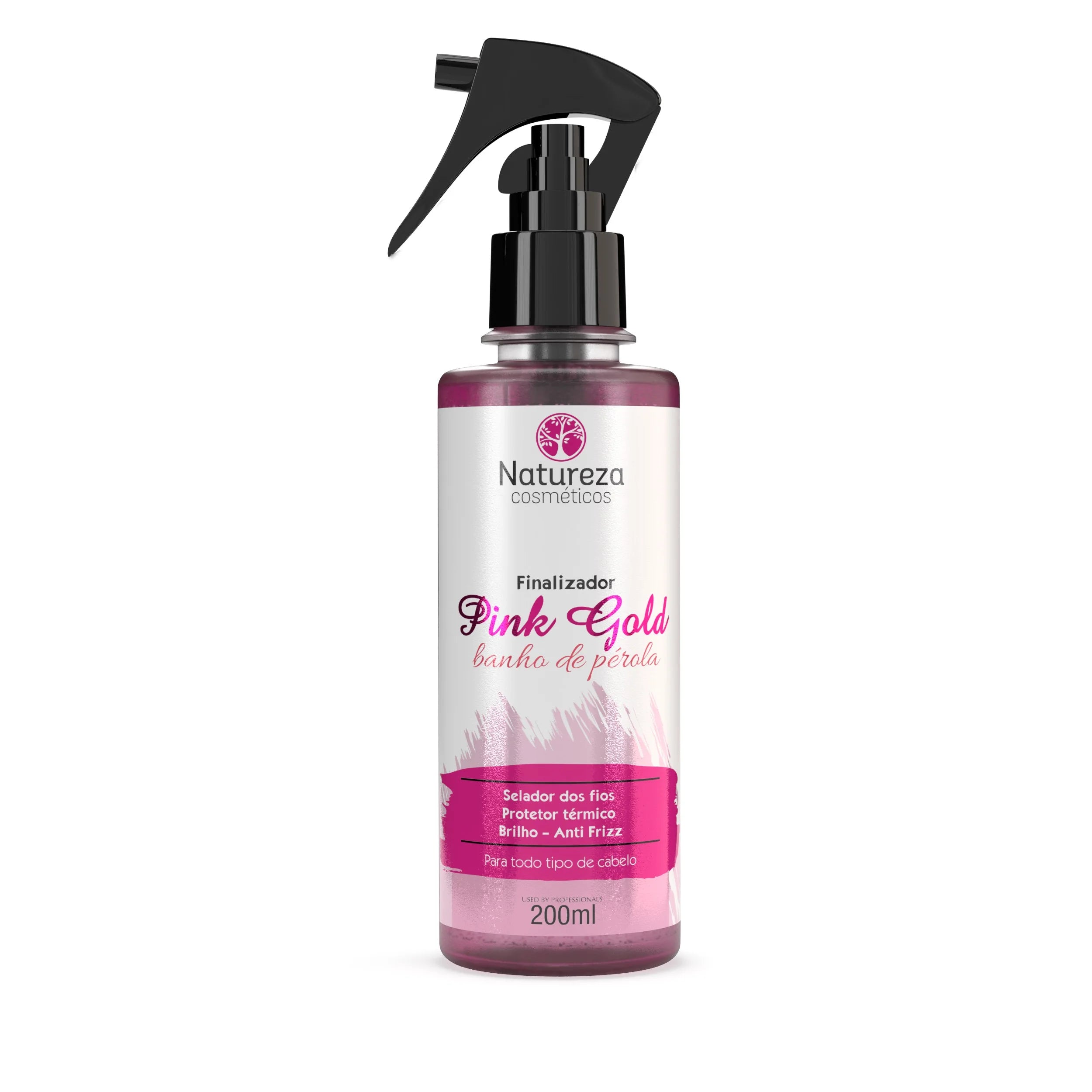 Pink Gold Finisher Pearl Bath Thermal Protector No Frizz Spray 200ml - Natureza