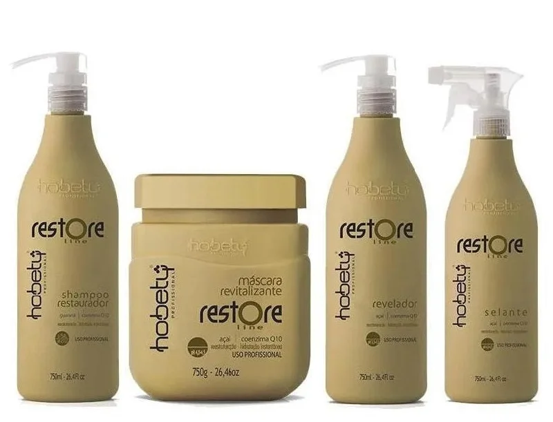 Restore Brush Reducer Sealant Shielding Deep Hair Mask Progressive Kit 4x750ml - Hobety