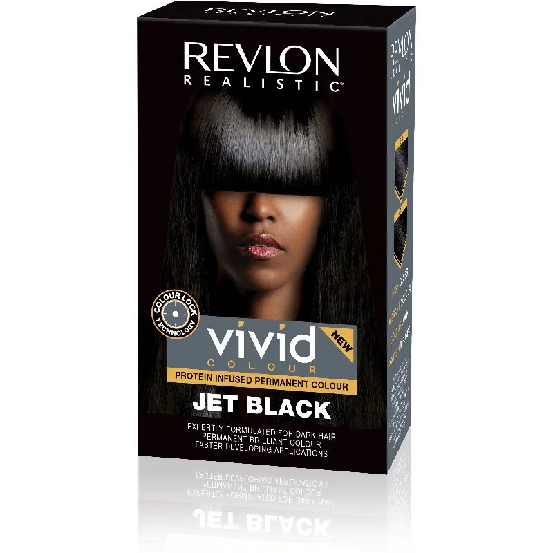 Revlon Realistic Vivid Colour Protein Infused Permanent Color Hair Jet Black 3.7 Oz